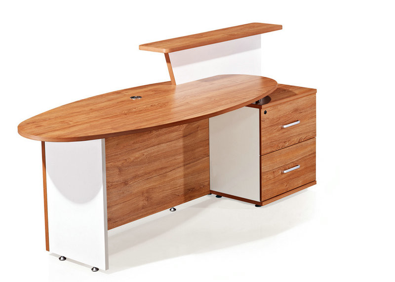 Fantastic Appearance Office Counter Desk Golden Teak Color 2200W*800D*750H MM Size