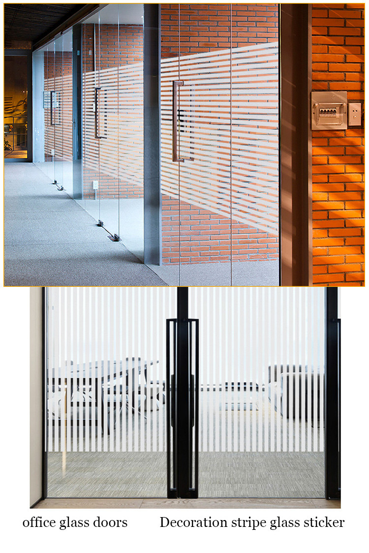 White Stripe Self-adhesive Decorative Film PET Membrane Foil For Glass Windows