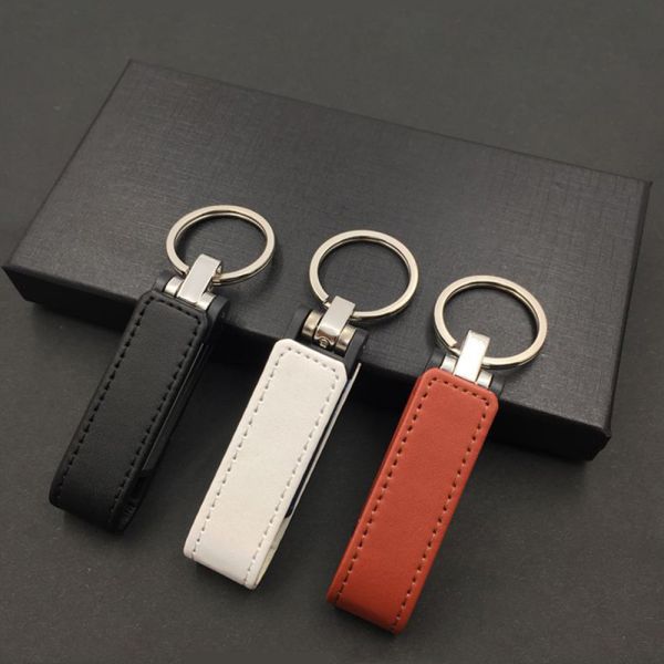 2.0 3.0 PU Leather Customized Usb Flash Drives 32GB 256GB Embossing Logo