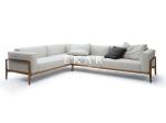 Italian Solid Wood Red Genuine Leather Sofa Set