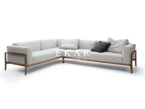 China Italian Solid Wood Red Genuine Leather Sofa Set wholesale