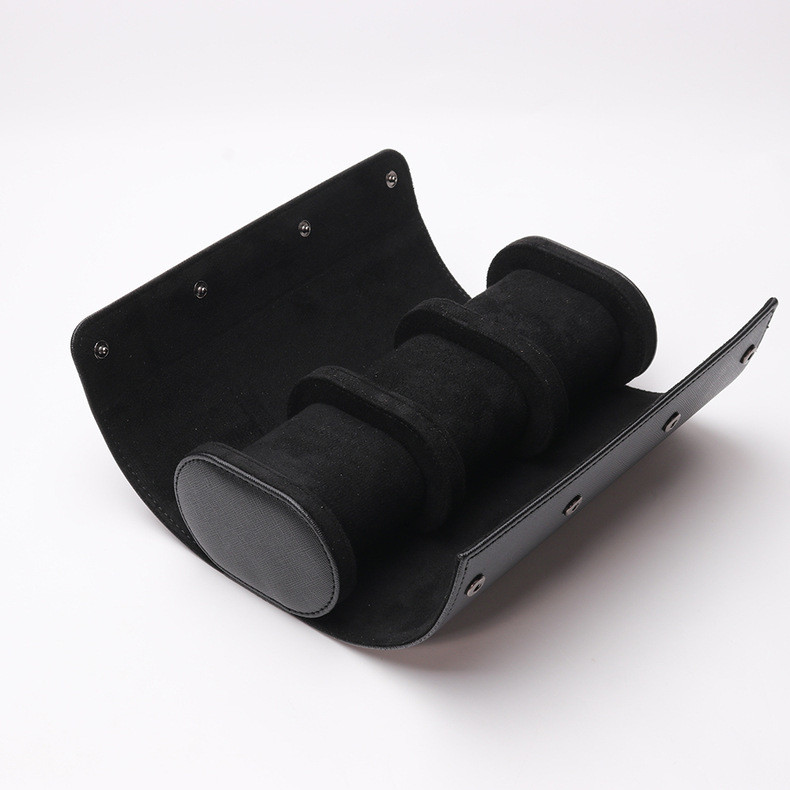 EXPLOSIVE SELLING CYLINDER PU LEATHER THREE DISPLAY TRAVEL MULTI-FUNCTIONAL STORAGE PACKAGING WATCH BOX