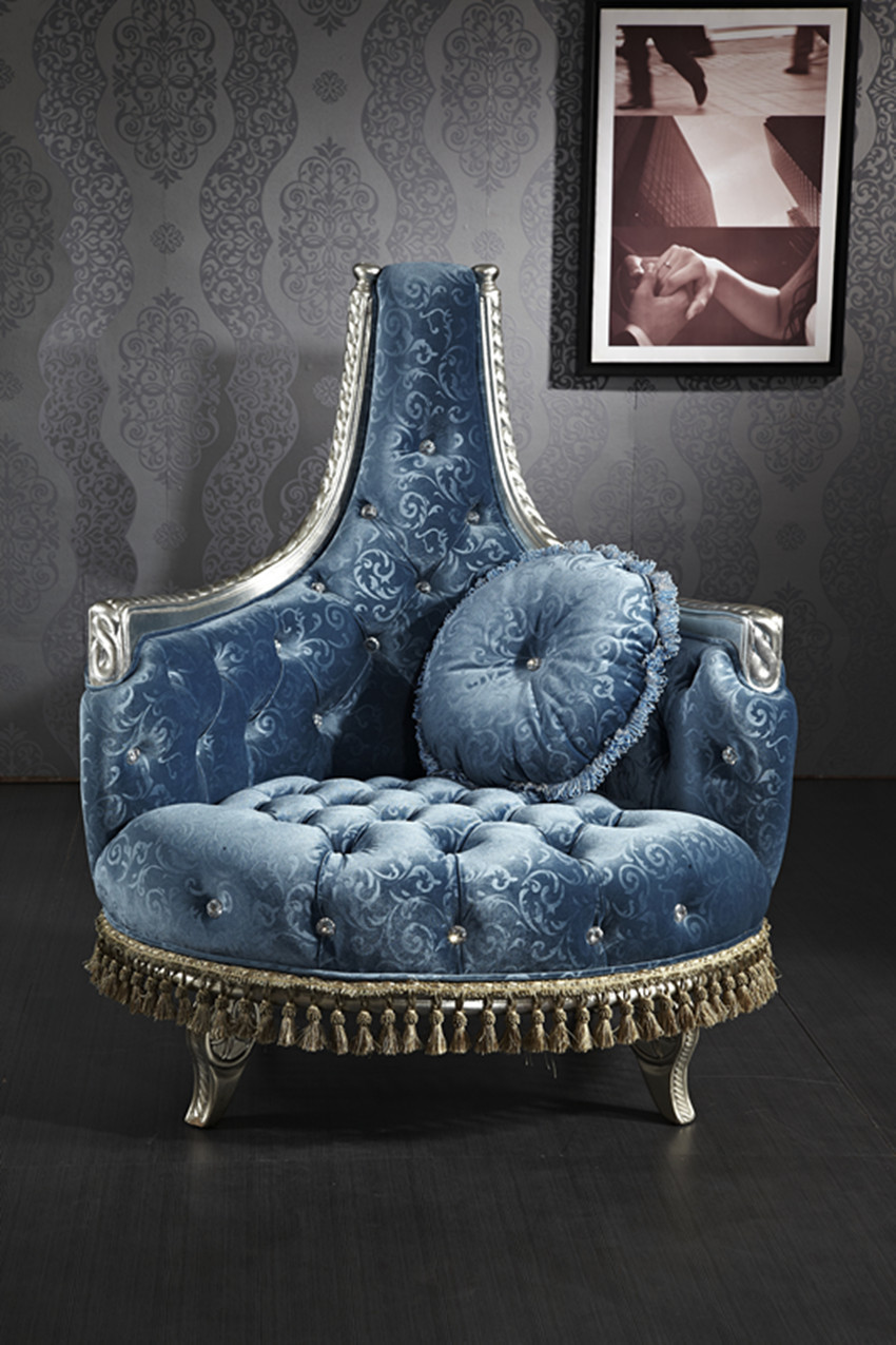 1000*850*1180 Antique Hotel Furniture Round Back Wedding Throne Chair Silver Frame