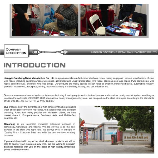 6.35mm Wire Rope Sling Assembly For Grape Trellis With Accessories