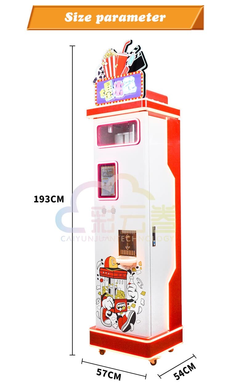 Stainless Steel Popcorn Vending Machine 110V 220V With LCD Display 57*54*193cm