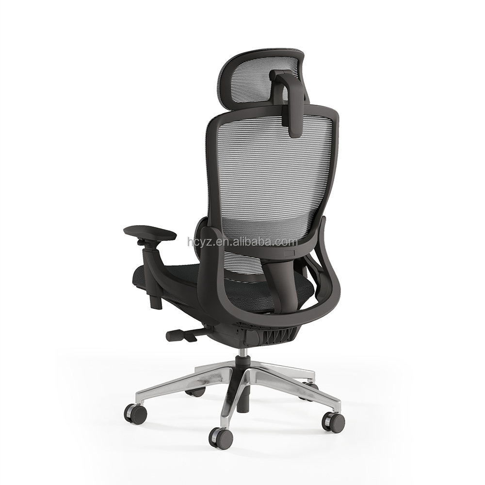 Adjustable High Back Full Mesh Executive Office Chair with Aluminum Foot and Fabric