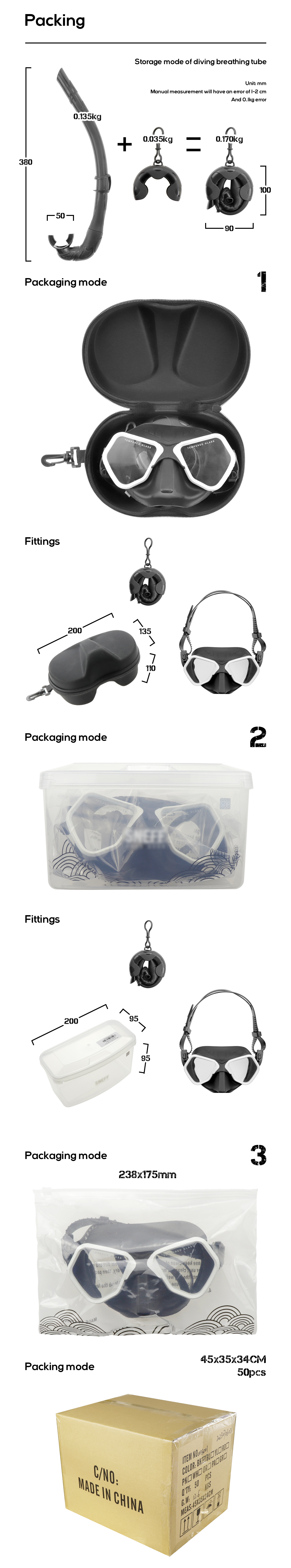 Tempered Glass Lenses ZMZ Snorkel Integrated Diving Mask Silicone Diving Snorkel Kit Snorkel Mask Set