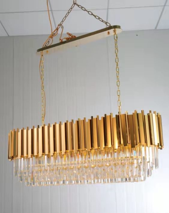 Large Crystal LED Chandelier Luxury K9 Crystal Hanging Light Living Room Pendant Lamp