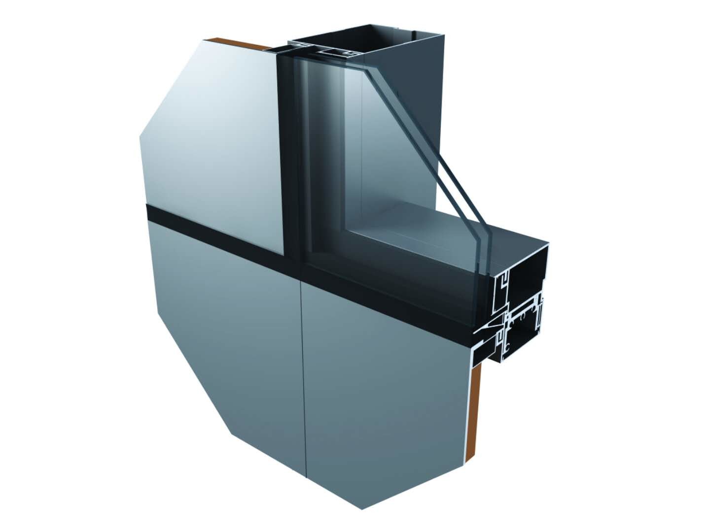 Fully Visible Frame Decoration Curtain Wall Extruded Aluminum Profile