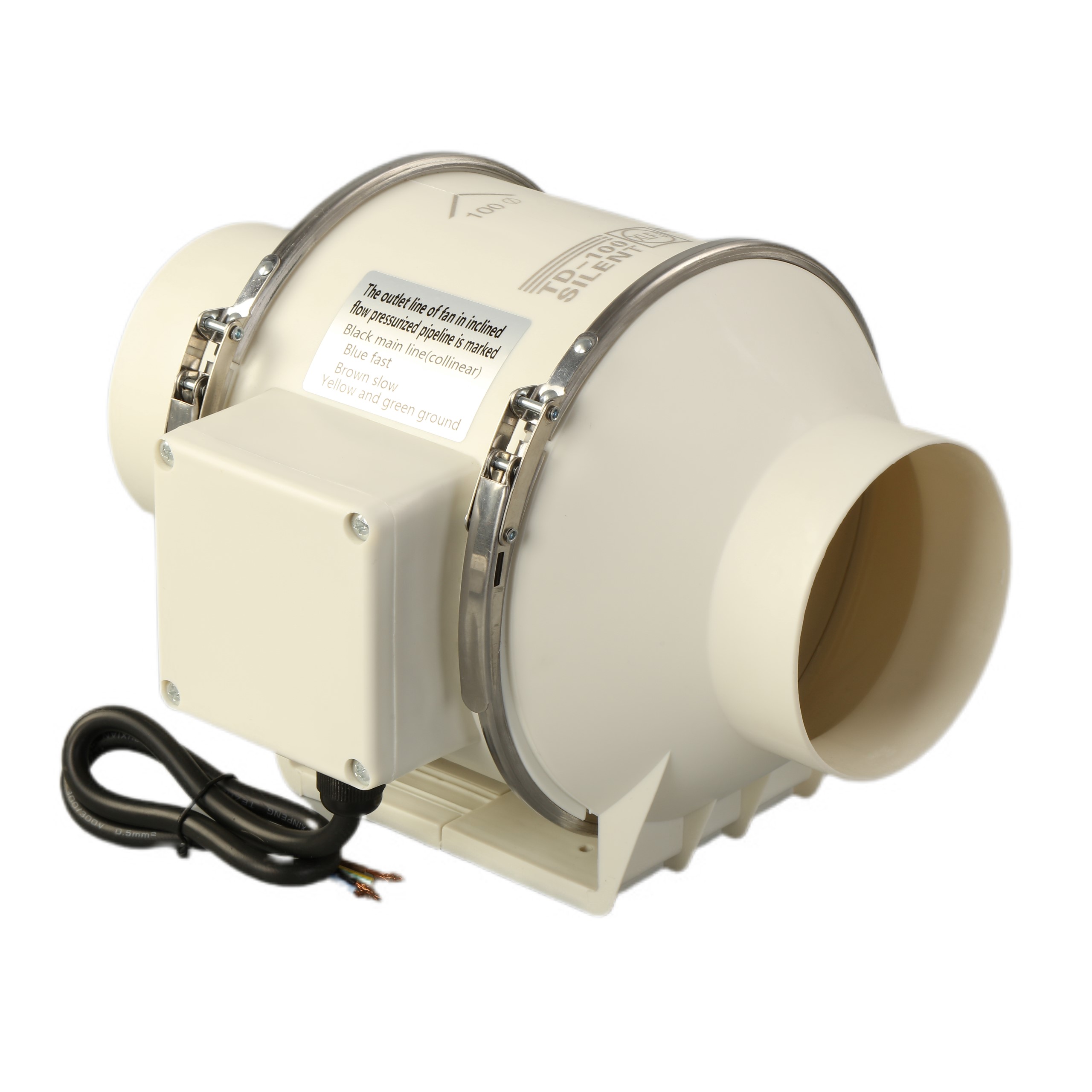 Manufacturing Plant White Plastic Small Size 4-8 Inch Duct Axial Mixed Flow Ventilation Exhaust Fan