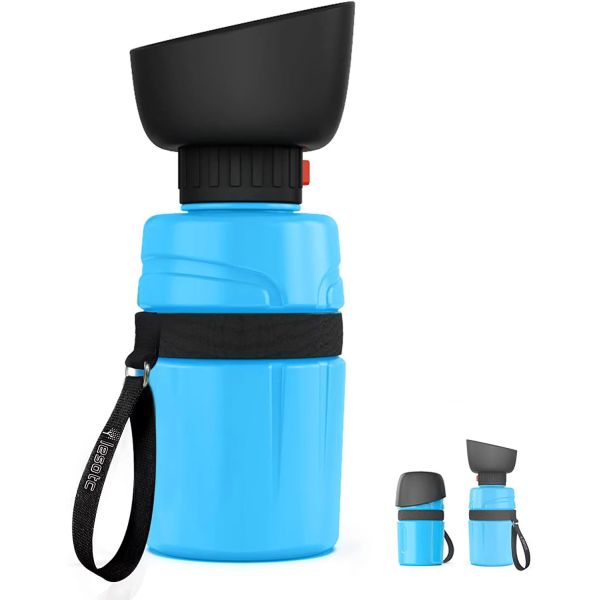 Portable Squeeze Dog Water Bottle 500ml Dog Water Drinking Bottle Blue / Pink