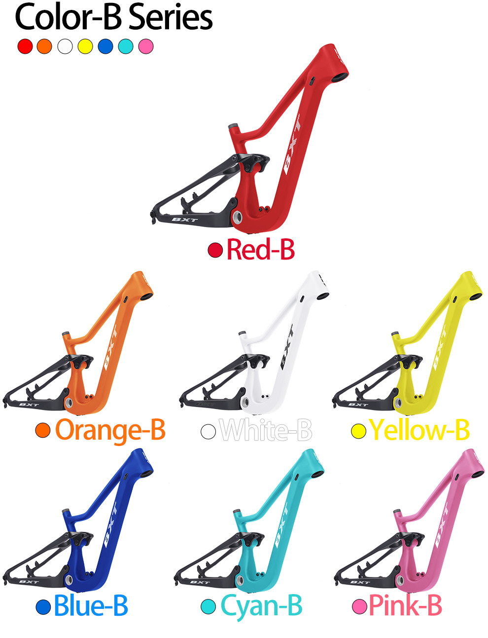XC Carbon Full Suspension Frame 24 Kids MTB Bike Frame