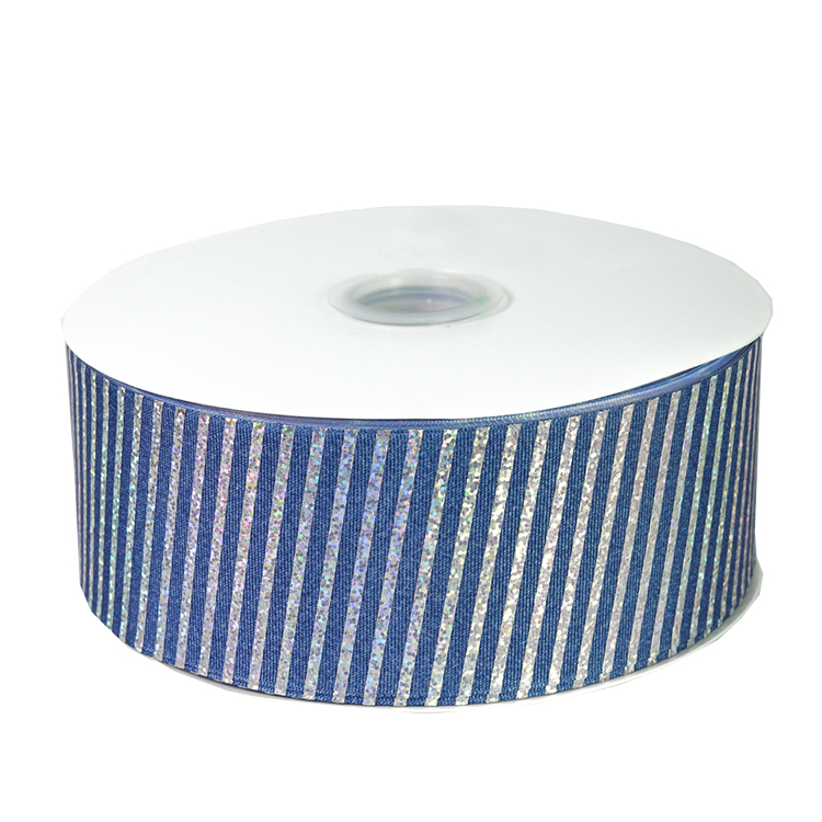 Customized Glitter Grosgrain Ribbon , Soft Feeling Glitter Wired Ribbon