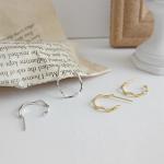 Lanciashow 925 Sterling Silver Gold Plated Hoop Earrings Semicircle Wavy Shape