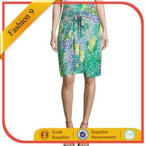 China Graphic-Print Tie-Front Pencil Skirt wholesale