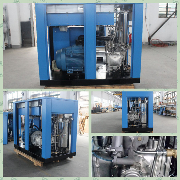 Blue Air Compressor Machine , Environmental Protection 2 Stage Air Compressor