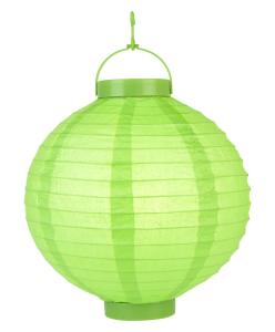 China Grass Green LED Round Paper Battery Lantern wholesale