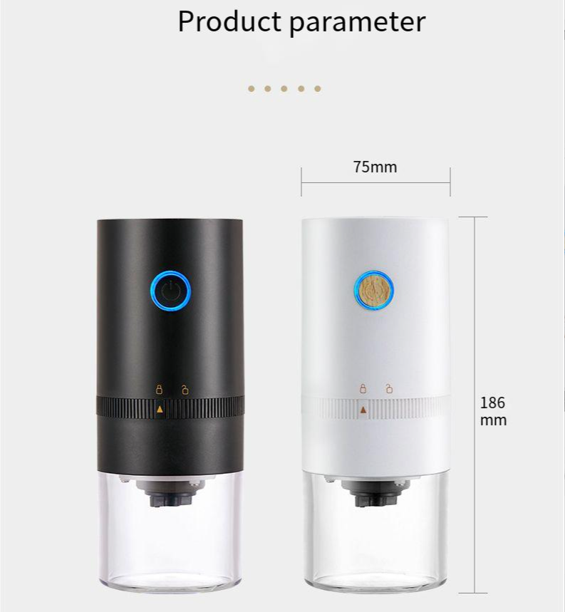 Electric Coffee Bean Grinder Machine with Cleaning Cycle and USB Rechargeable Portable