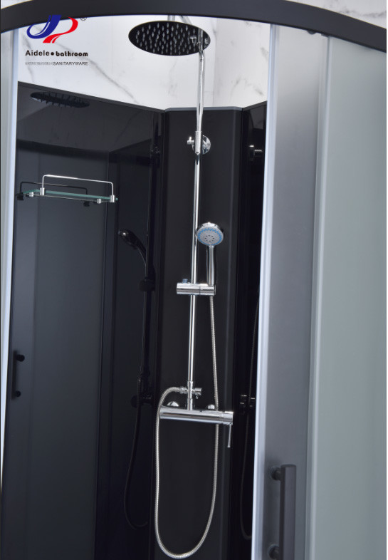 Quadrant Shower Room With Matt Black Profile Frame And 4/5mm Tempered Glass