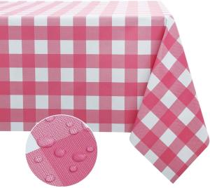 China Party Pink Gingham Birthday Rectangle Desk Disposable Table Cloths Covers wholesale