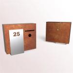 Outdoor Key Lock Wall Mounted Corten Steel Letter Box Mailbox