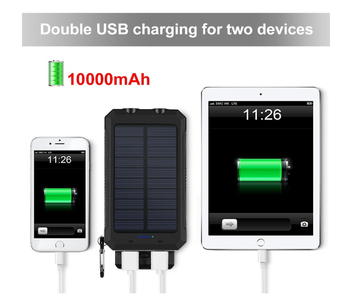 OEM ODM Solar Powered Power Bank 10000mah Solar Powerbank With Li-Polymer Battery