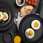 Black Round Stainless Steel Egg Cooking Rings Modern