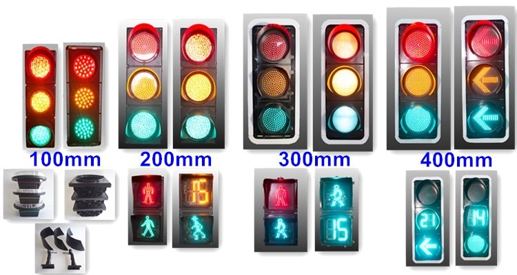 Circle Or Square 400mm Traffic Signal Light Red Yellow Green 220VAC