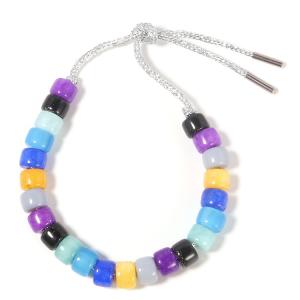 China Fall color in Purple and grey big hole stone Forte Beads Bracelet in silver strand wholesale