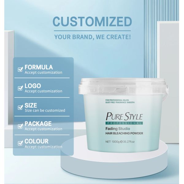 1000g Light Blonde Hair Bleach Powder Organic Blue Up To 9 Level