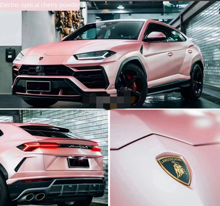 30µm Matte Car Vinyl Wrap Removable Bubble Free Electro Oprical Cherry Powder