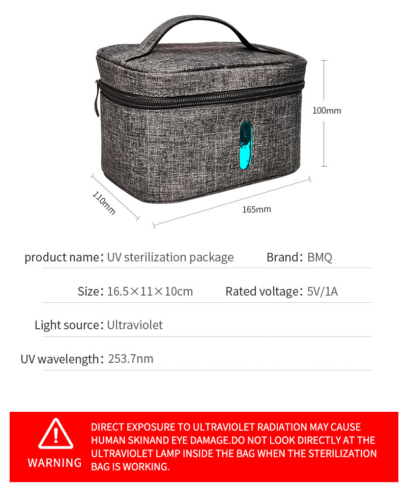 Leather Disinfection Bag UVC UV Sterilizer Lamp