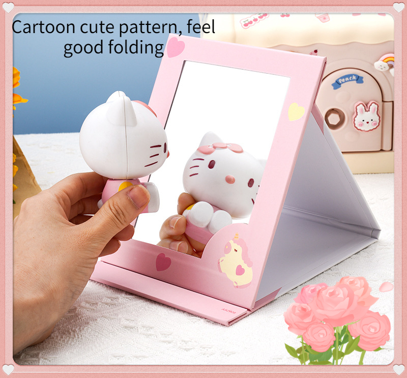 Design Style Fashion Coated Paper Glass Mirror Portable Vanity Light Mini Little Mirror