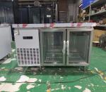Commercial Counter Table with Glass Door Undercounter Refrigerator