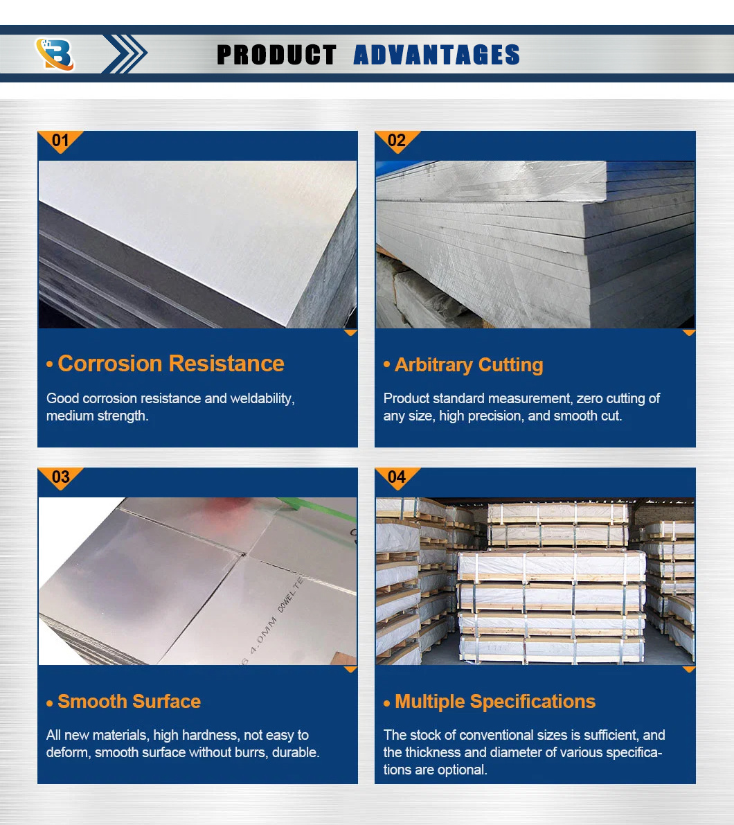 ASTM 5A06 H112 Aluminum Metal Plate 1050 1060 1100 5083 5052 5059 6061 7050 Aluminum Sheets