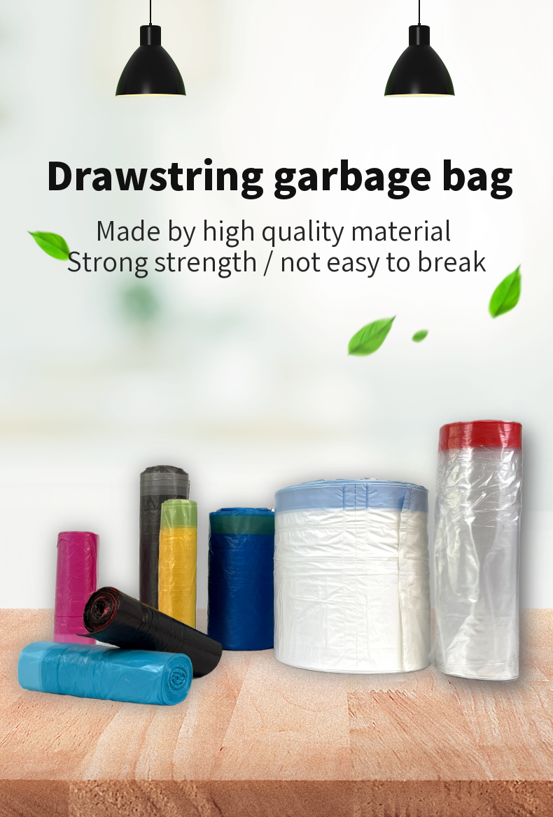 Biodegradable Drawstring Garbage Bags for Environmentally Responsible Waste Management