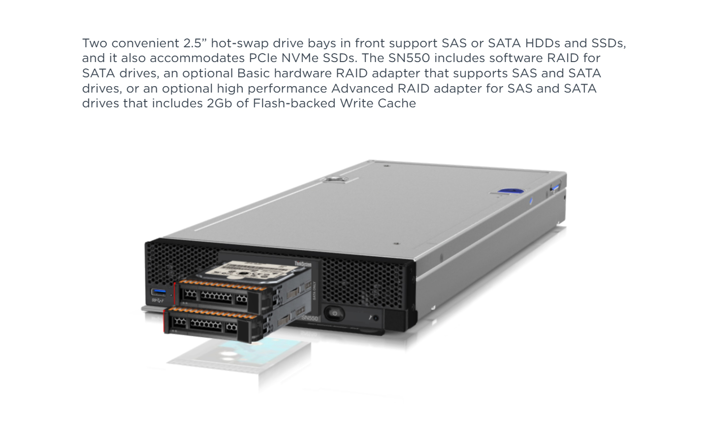 Half Height Blade Lenovo ThinkSystem SN550 Server XClarity Controller