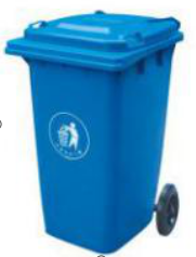 Garbage Bin 360L Dustbin Dumpster EN840 Certificate Plastic waste container for sale Rubber Wheel Induction Type
