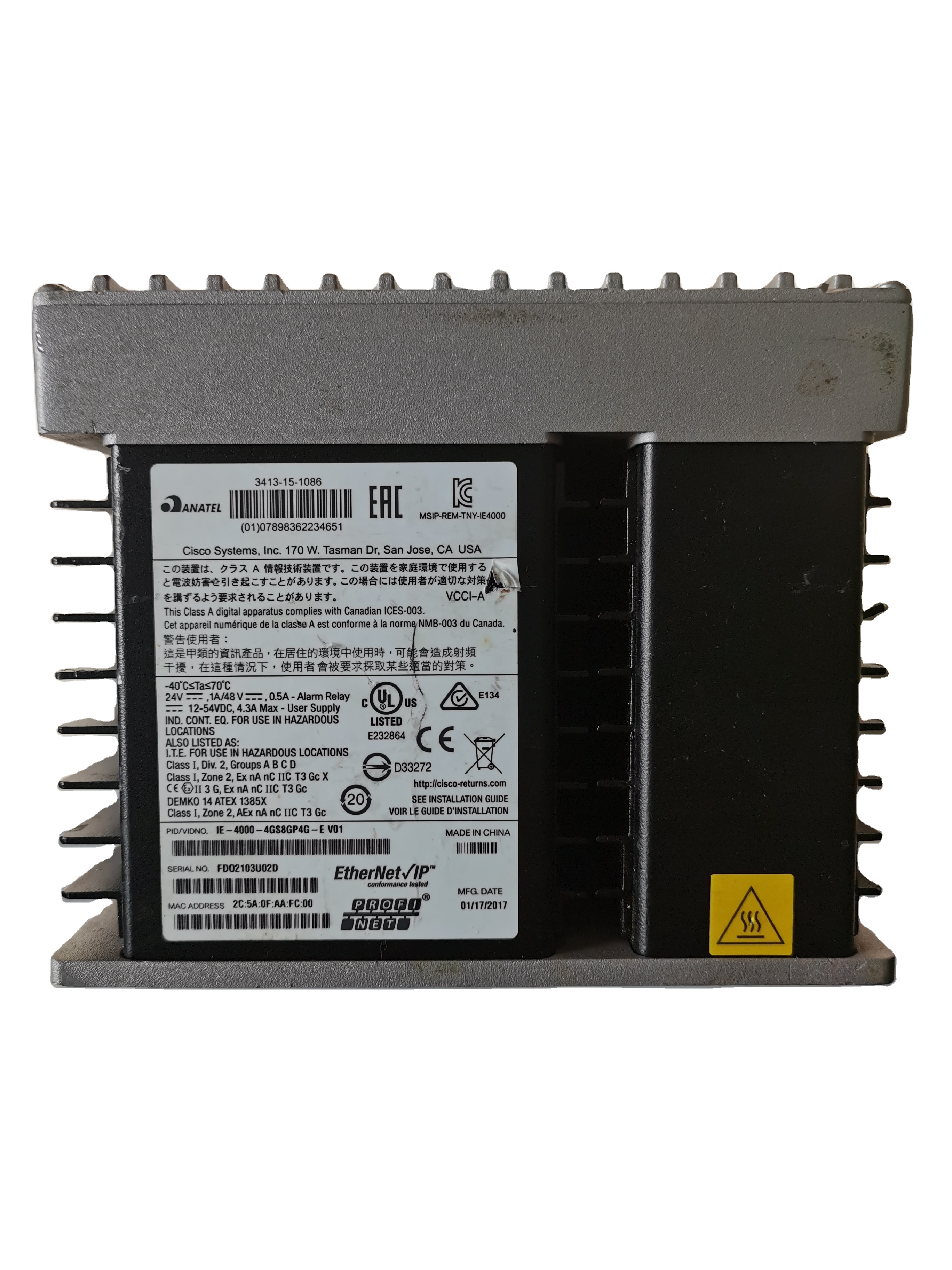 Cisco IE-4000-4GS8GP4G-E Managed Switch 4 X SFP 8 X 1G PoE 10/100/1000Mbps