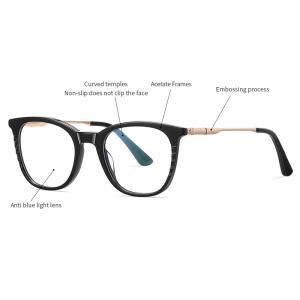 China Handmade Acetate Metal Glasses Frame Unisex Square Anti Blue Light wholesale