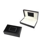 Luxury Cufflink Gift Box Custom Leather / Paper Material 60*60*35mm Size
