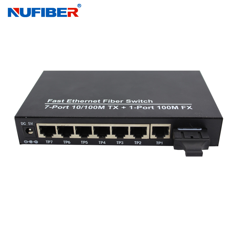 TX To FX 100Mbps Fiber Ethernet Switch Multi mode Dual fiber Store And Forward Switching Mechanism