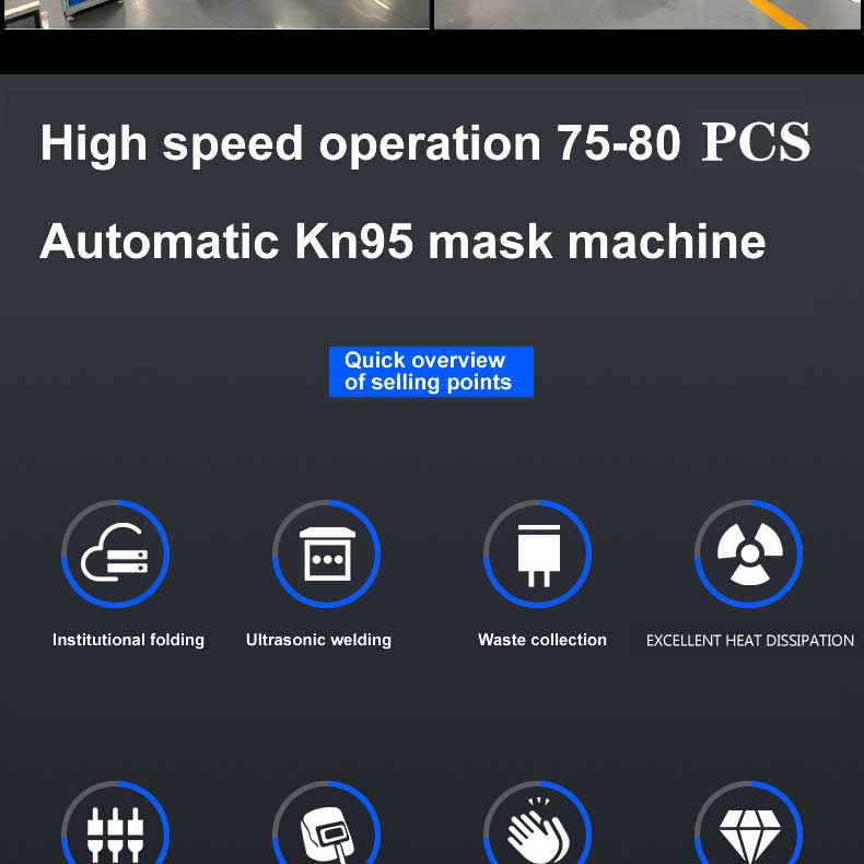 Full Automatic N95 Face Mask Machine 150 Pcs/Min FFP2 KN95 Mask Machine