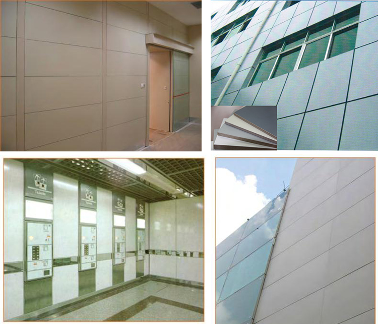 Cartbon Paint Coating 15mm Compressed Fibre Cement Sheet Wood Look Surface