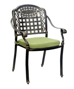 China Contemporary Restaurant Stackable Cast Aluminium Outdoor Dining Chairs wholesale