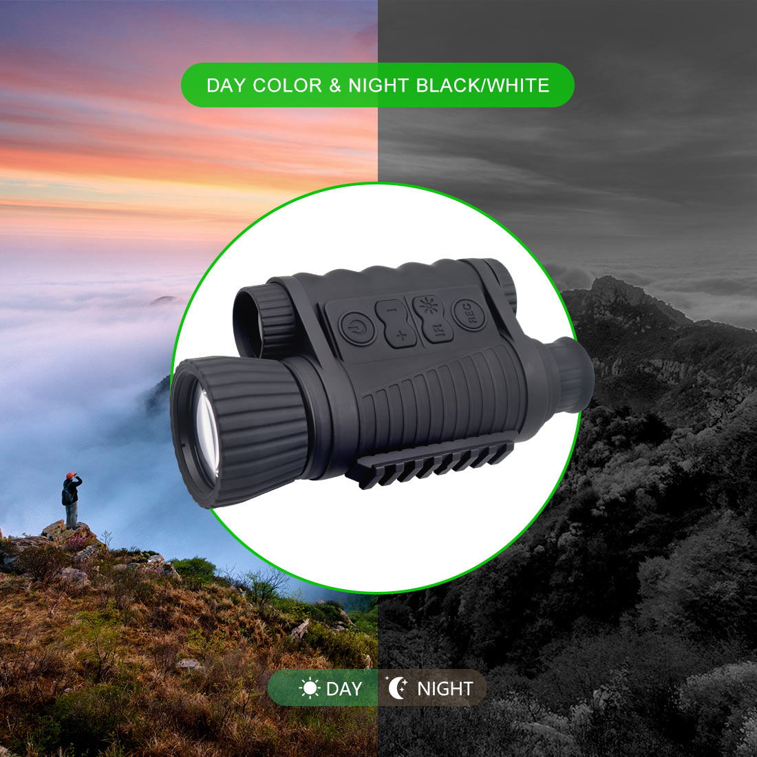 50mm Objective Lens Infrared CMOS Sensor Digital Night Vision Monocular