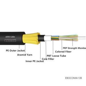 China Span 100m ADSS All Dieletric 48 96 Cores Singlemode Outdoor Optical Fiber Cable wholesale