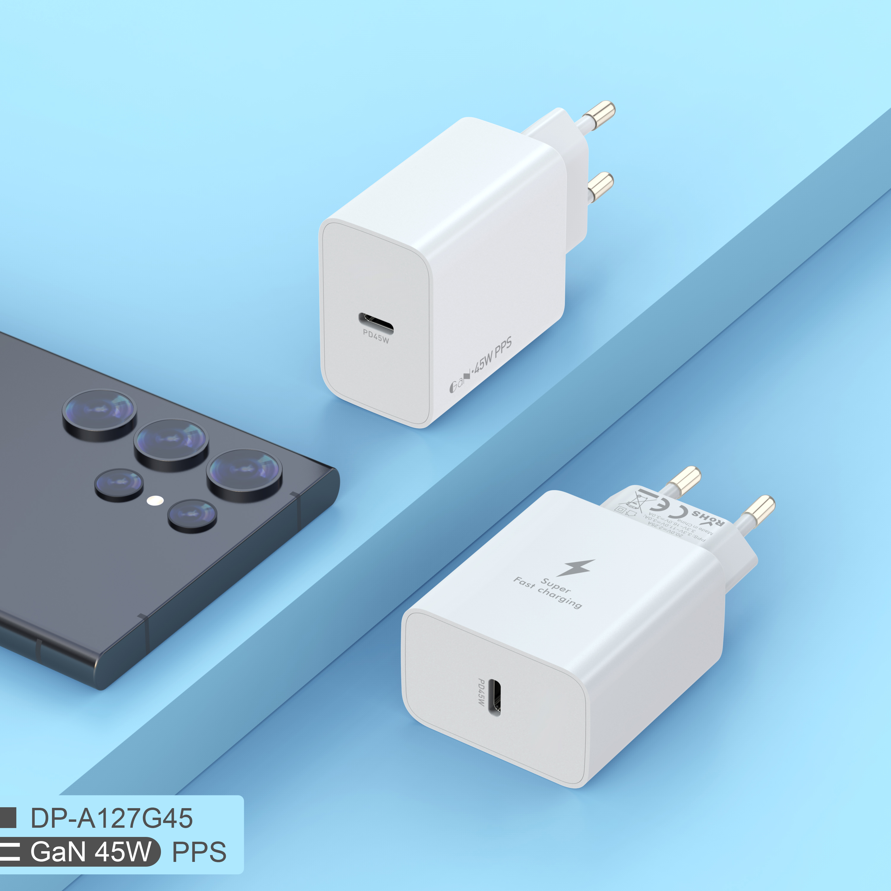 Private Mold 45W GaN USB-C Wall Charger For MacBook Pro/Air IPad Pro Galaxy S23