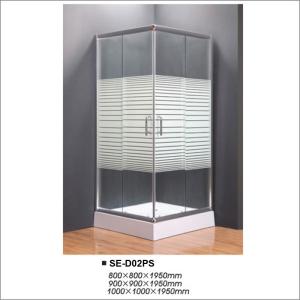 China Square Bathroom Sliding Door Shower Enclosures With Cross Striple Glass Decor wholesale