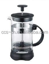 Portable Coffee Makers High Borosilicate Glass Coffee Press Black Plastic French Press